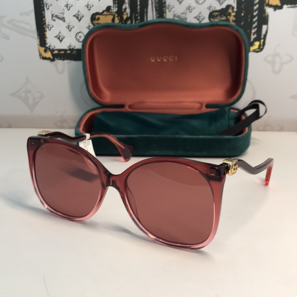 New ✨ Authentic Gucci GG1010S 004 Oversized Cat-Eye Sunglasses ✨ - Picture 3 of 13